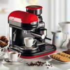 Ariete Moderna Espresso Coffee Machine with Integrated Coffee Grinder (1318 Red)