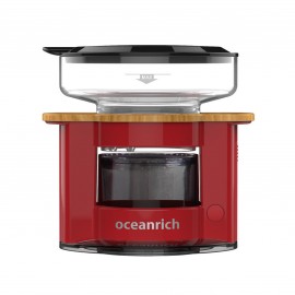 Oceanrich S2 Mini Master Rotating Coffee Maker (S2 Red With Wood)