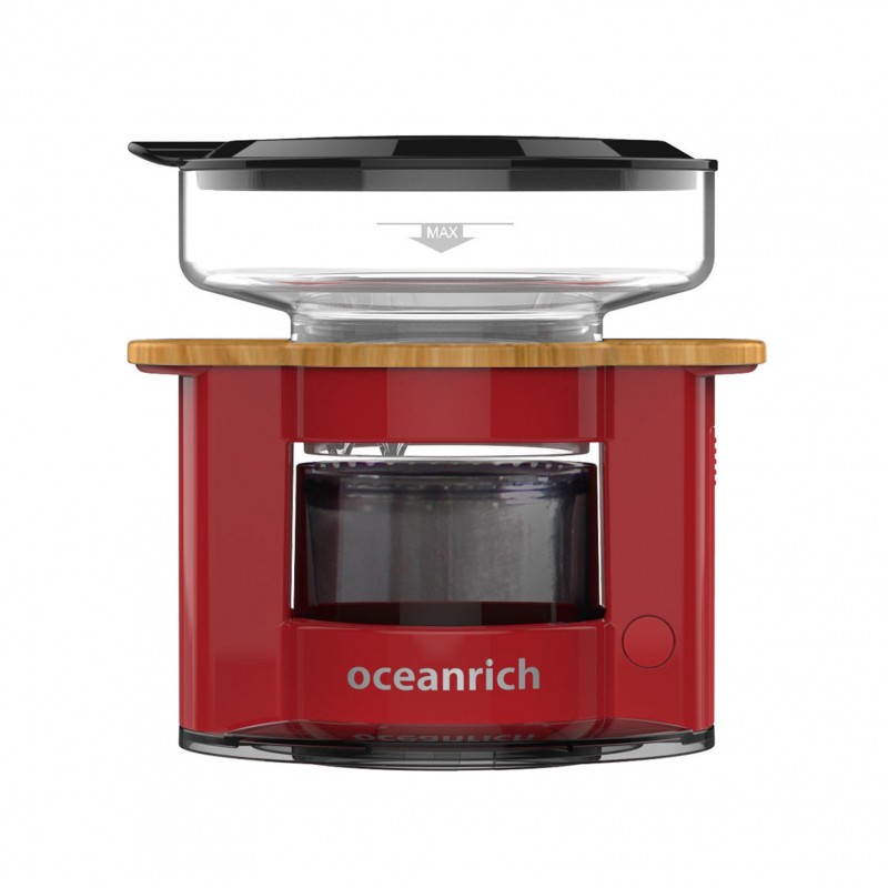 Oceanrich S2 Mini Master Rotating Coffee Maker (S2 Red With Wood)