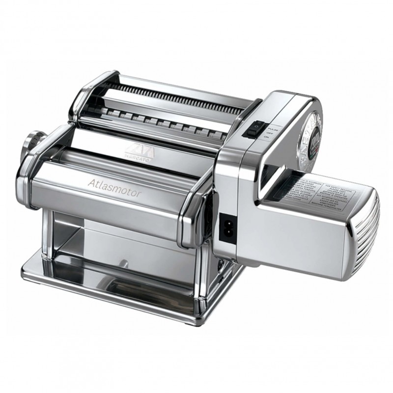 Marcato Electric Pasta Machine - Accessories Compatible (Atlasmotor Silver)