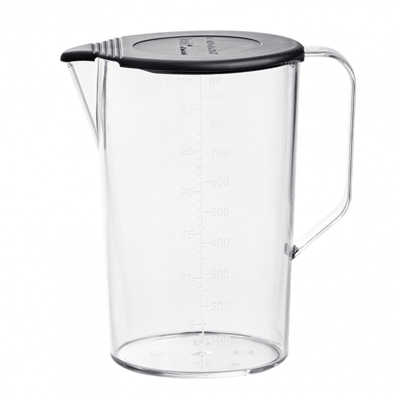Bamix 1000ml Jug with Lid (Clear + Black)