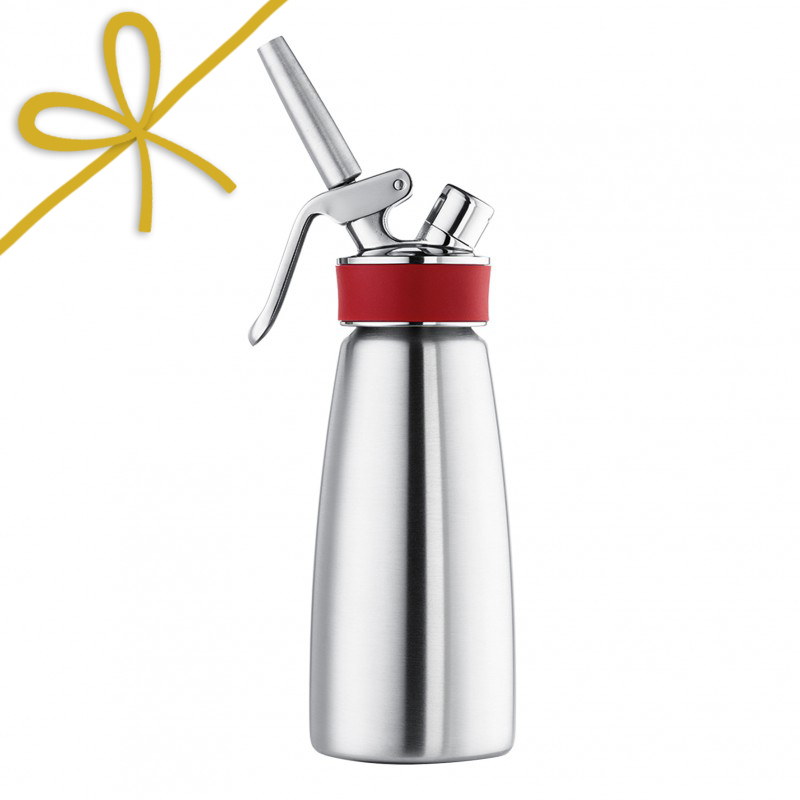 Starting Kit Set - iSi Gourmet Whip Cream Whipper (Stainless Steel) - 0.5L & iSi Cream Whipper Professional Chargers (20 Pieces)
